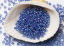 Бисер Япония круглый 11/0 10г 1837 вода/фиолетовый радужный, окрашенный изнутри