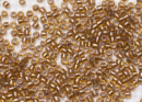 Бисер Япония круглый 15/0 10г 0278 топаз, золотая линия внутри